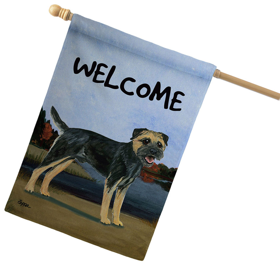 Border Terrier House Flag