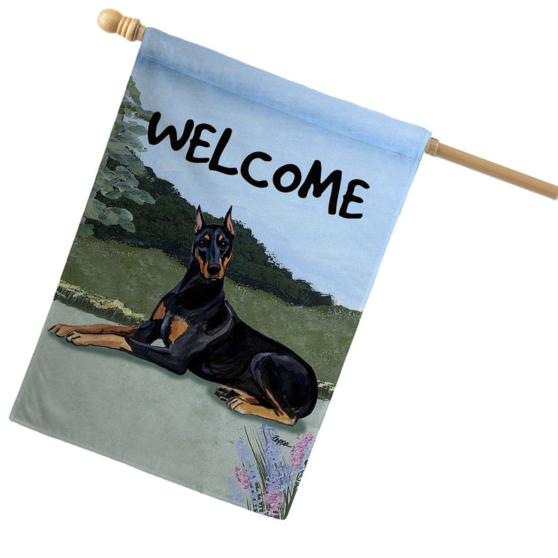 Doberman Pinscher House Flag