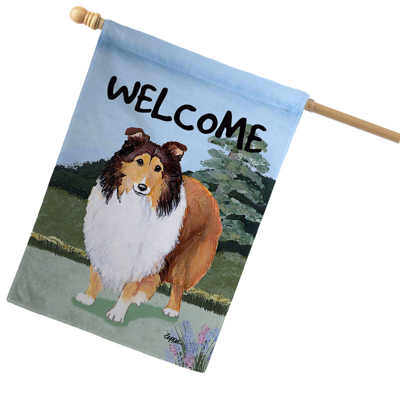 Shetland Sheepdog House Flag