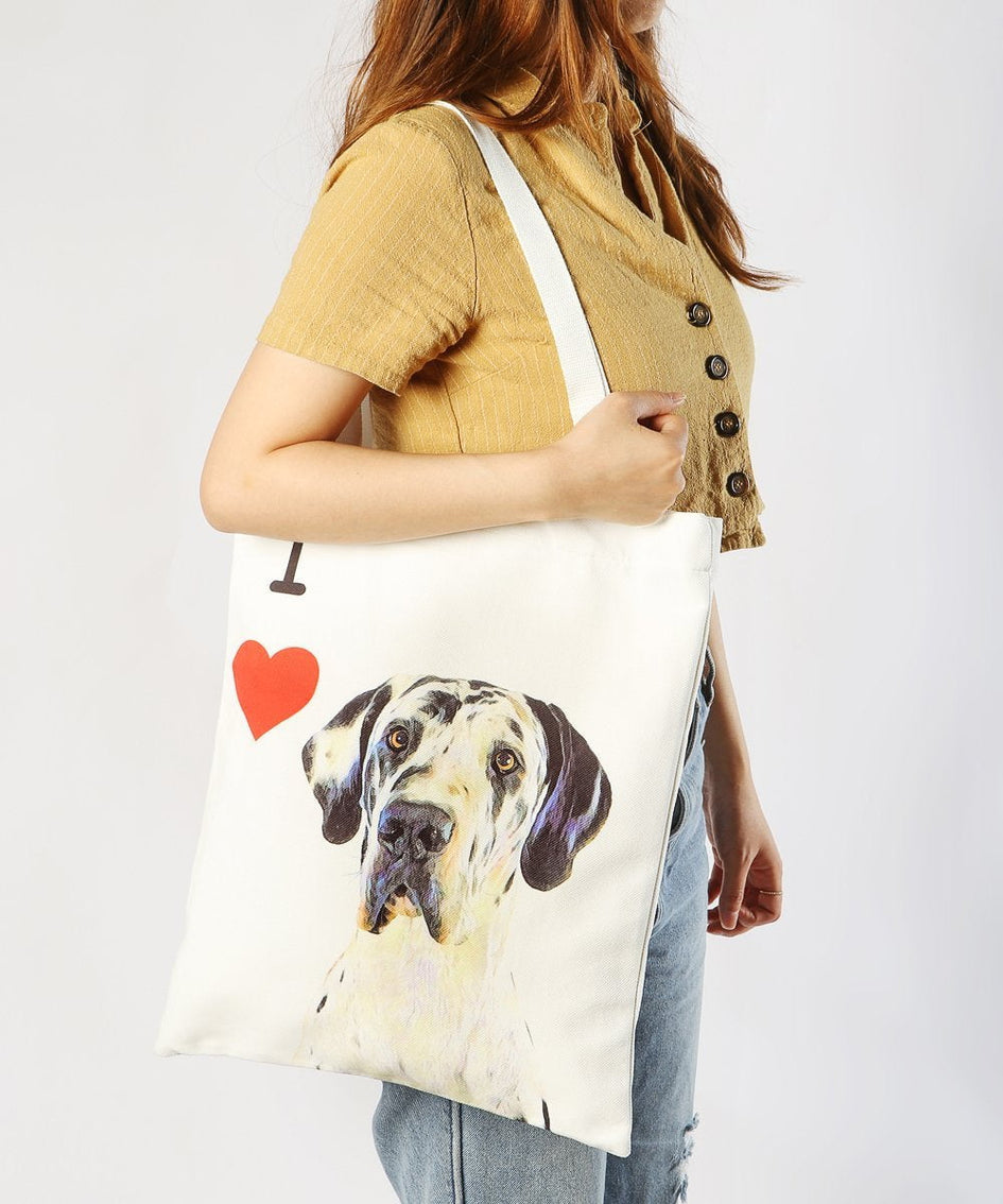 "I Love" Breed Canvas Tote Bag