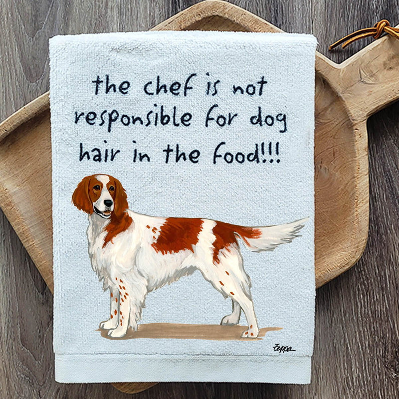 Irish Red and White Setter Dish Towel