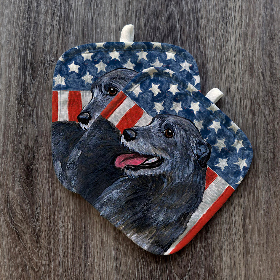 Irish Wolfhound  Americana Pot Holder Set