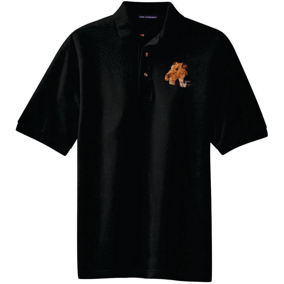 Airedale Terrier Embroidered Polo Shirt
