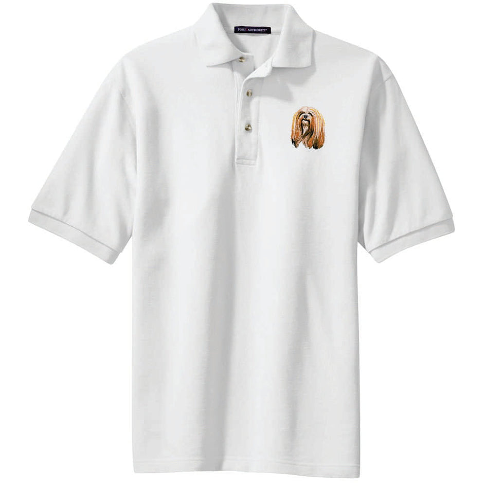 Lhasa Apso Embroidered Polo Shirt
