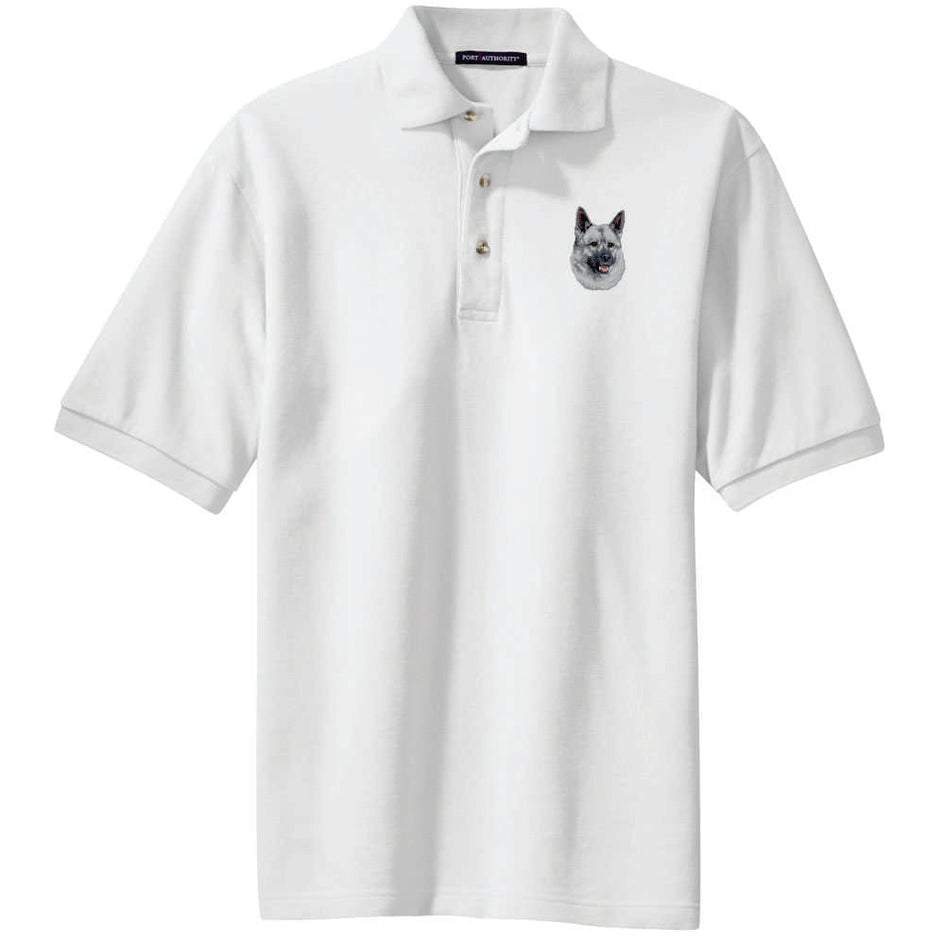 Norwegian Elkhound Embroidered Polo Shirt