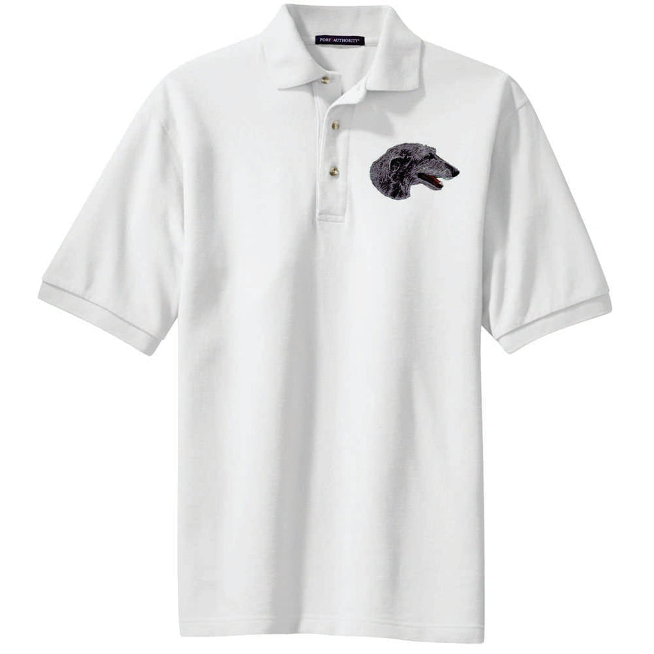 Scottish Deerhound Embroidered Polo Shirt