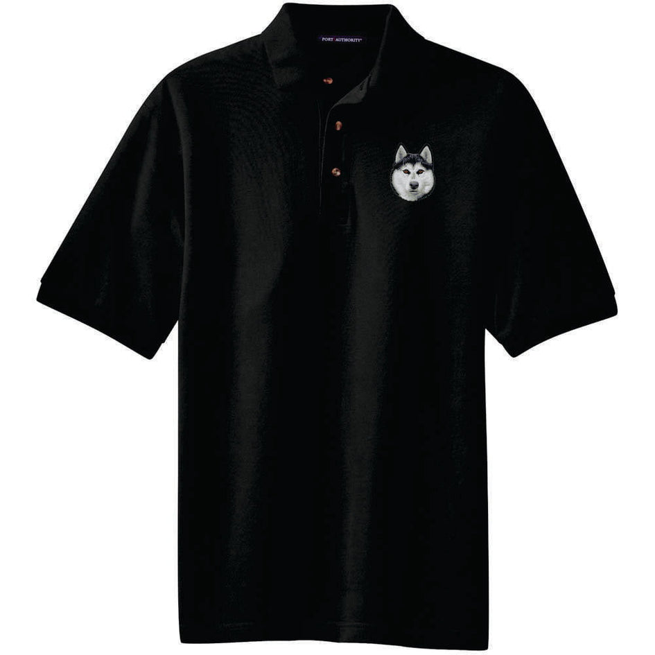 Siberian Husky Embroidered Polo Shirt