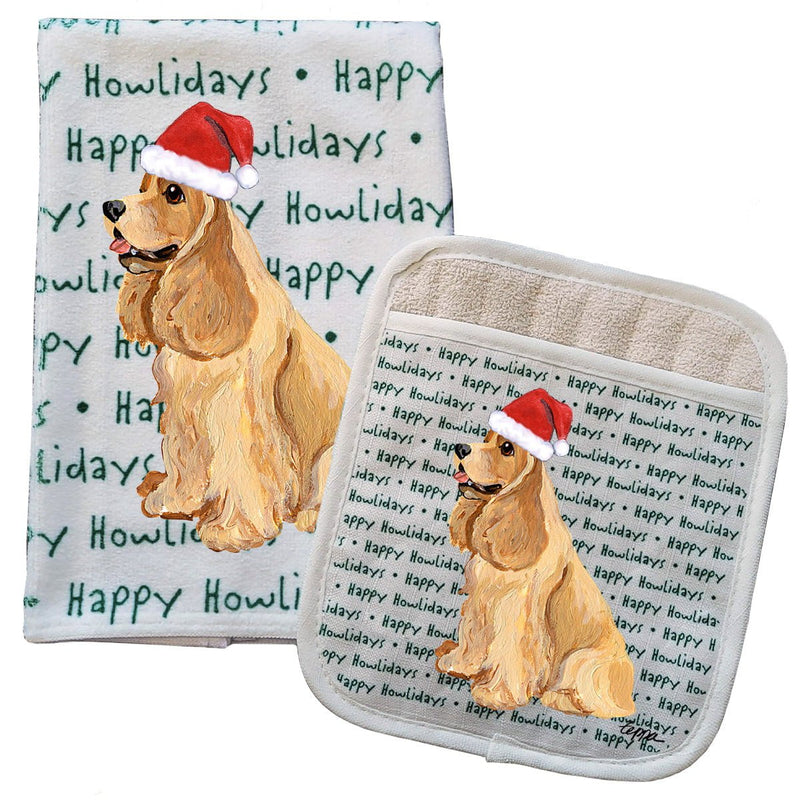 Cocker Spaniel Kitchen Towel & Pocket Mitt Set