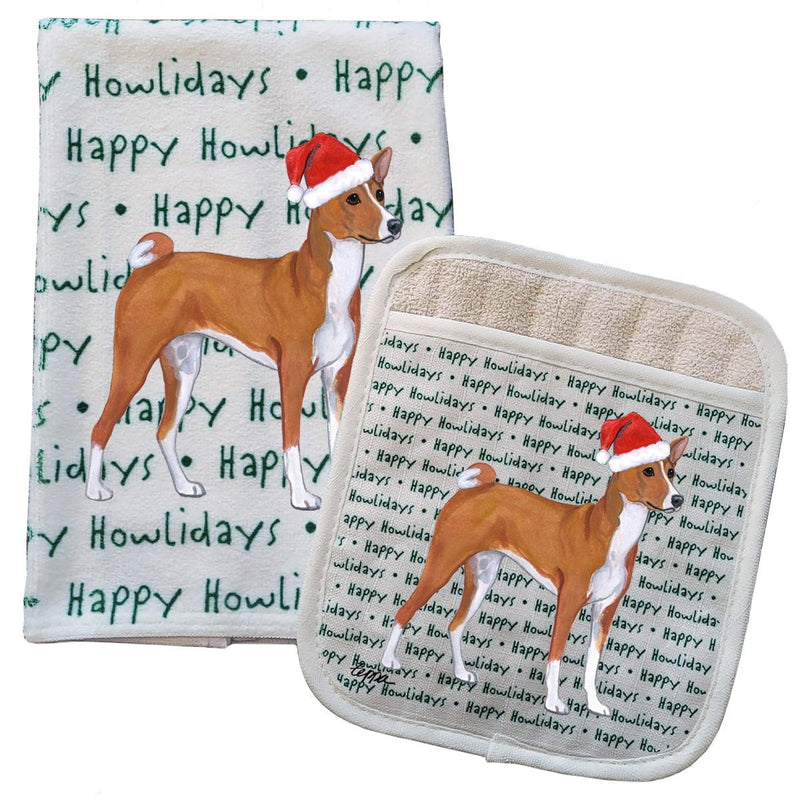 Basenji Kitchen Towel & Pocket Mitt Set