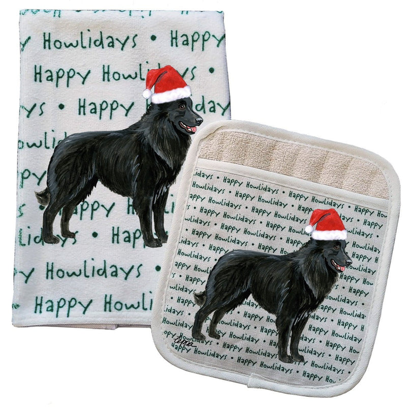 Belgian Shepherd Kitchen Towel & Pocket Mitt Set