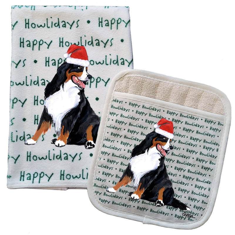 Bernese Mountain Dog Kitchen Towel & Pocket Mitt Set