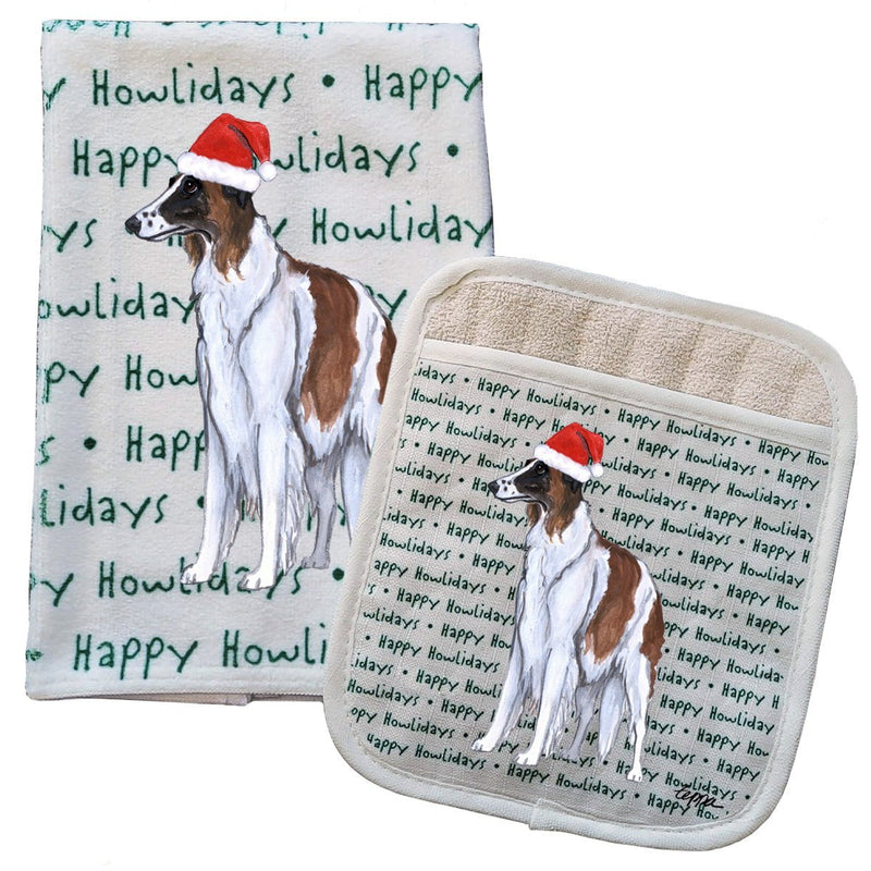 Borzoi Kitchen Towel & Pocket Mitt Set