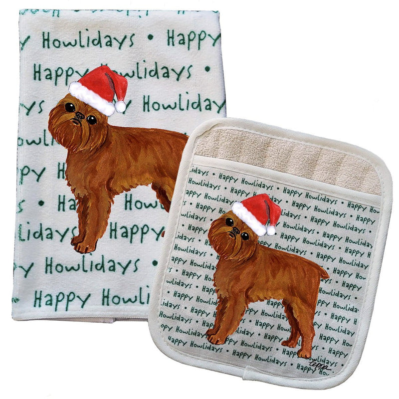 Brussels Griffon Kitchen Towel & Pocket Mitt Set