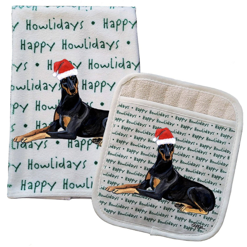 Doberman Kitchen Towel & Pocket Mitt Set