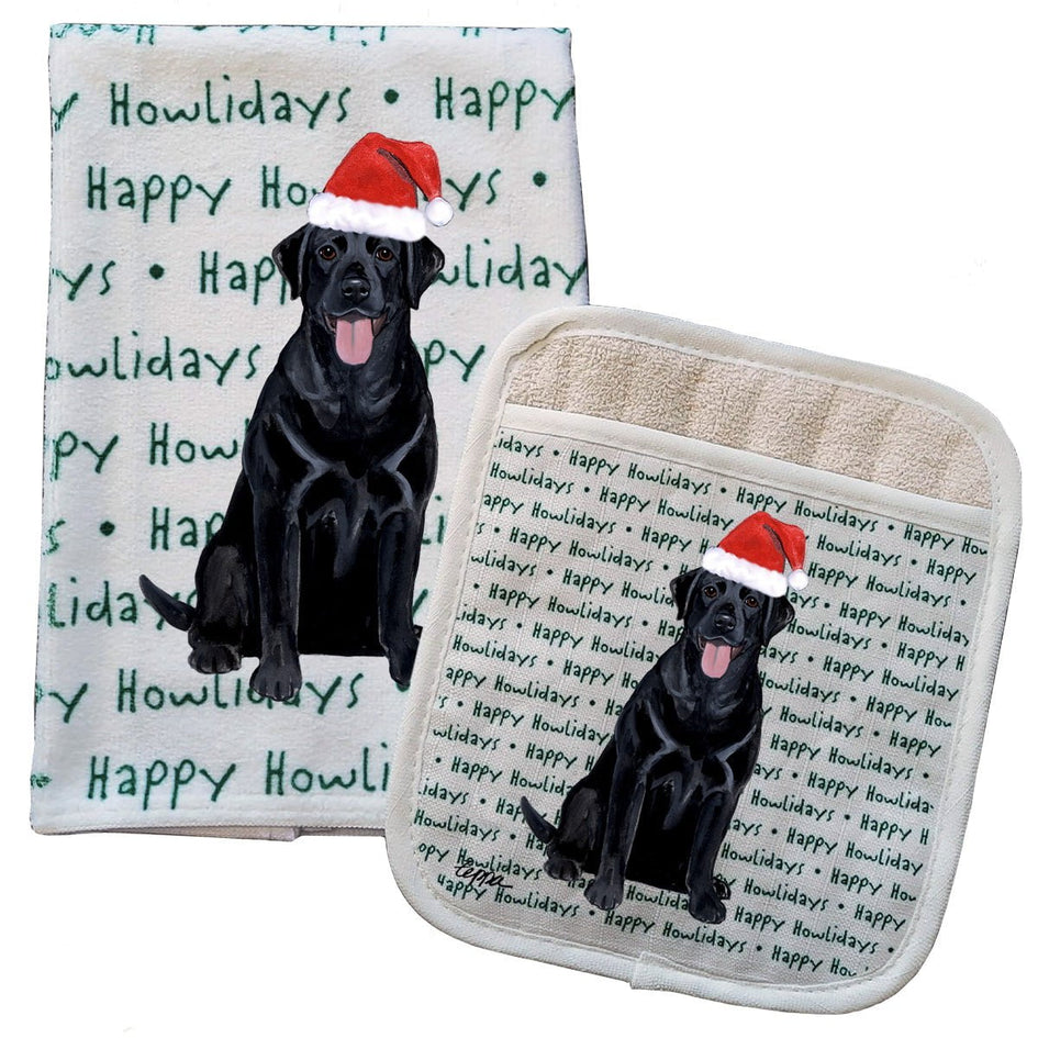 Labrador Retriever Kitchen Towel & Pot Holder Textile Set