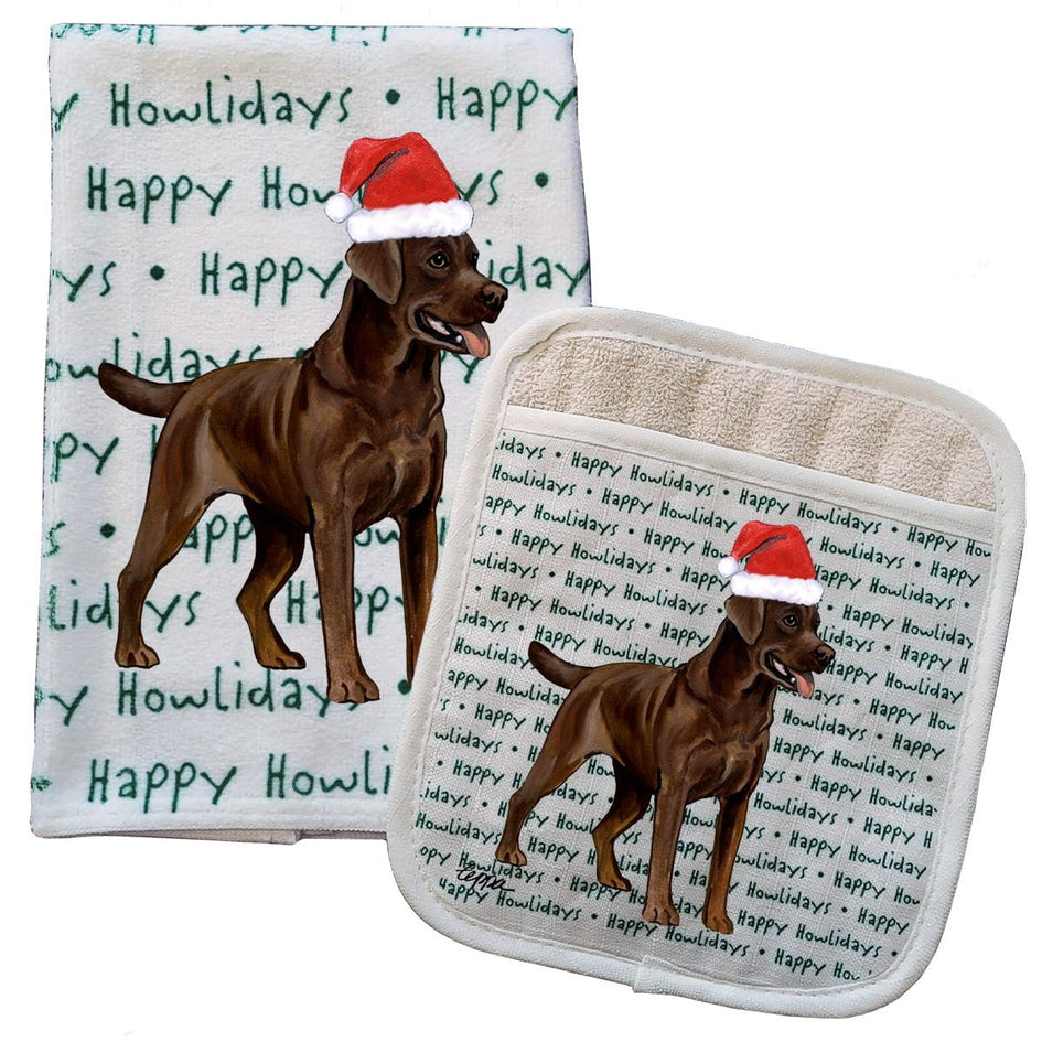 Labrador Retriever Kitchen Towel & Pot Holder Textile Set