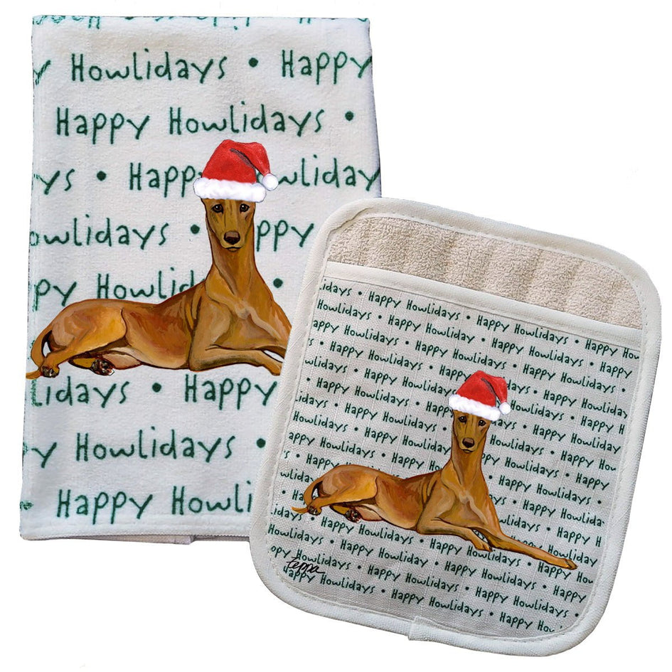 Pharaoh Hound Kitchen Towel & Pocket Mitt Set