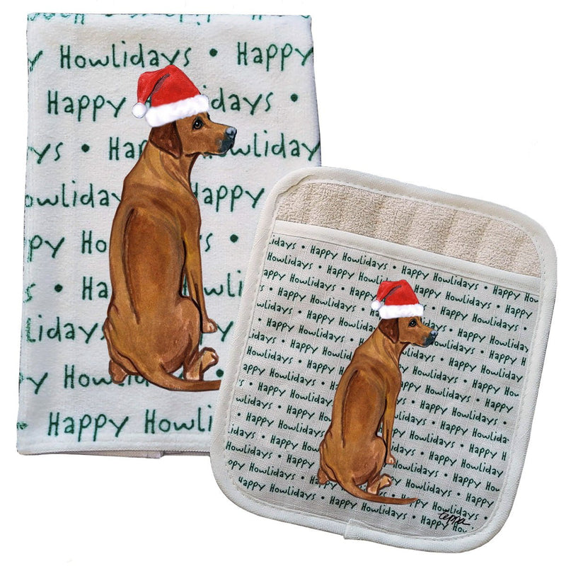 Rhodesian Ridgeback Kitchen Towel & Pocket Mitt Set