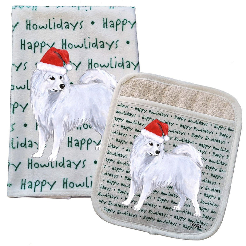 Samoyed Kitchen Towel & Pocket Mitt Set