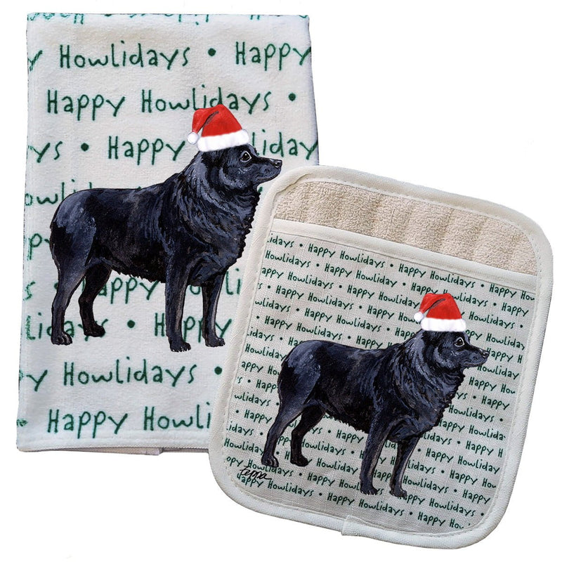 Schipperke Kitchen Towel & Pocket Mitt Set