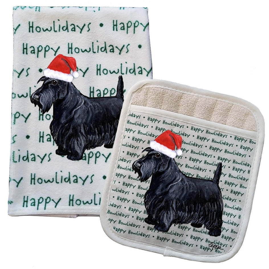 Scottish Terrier Kitchen Towel & Pocket Mitt Set