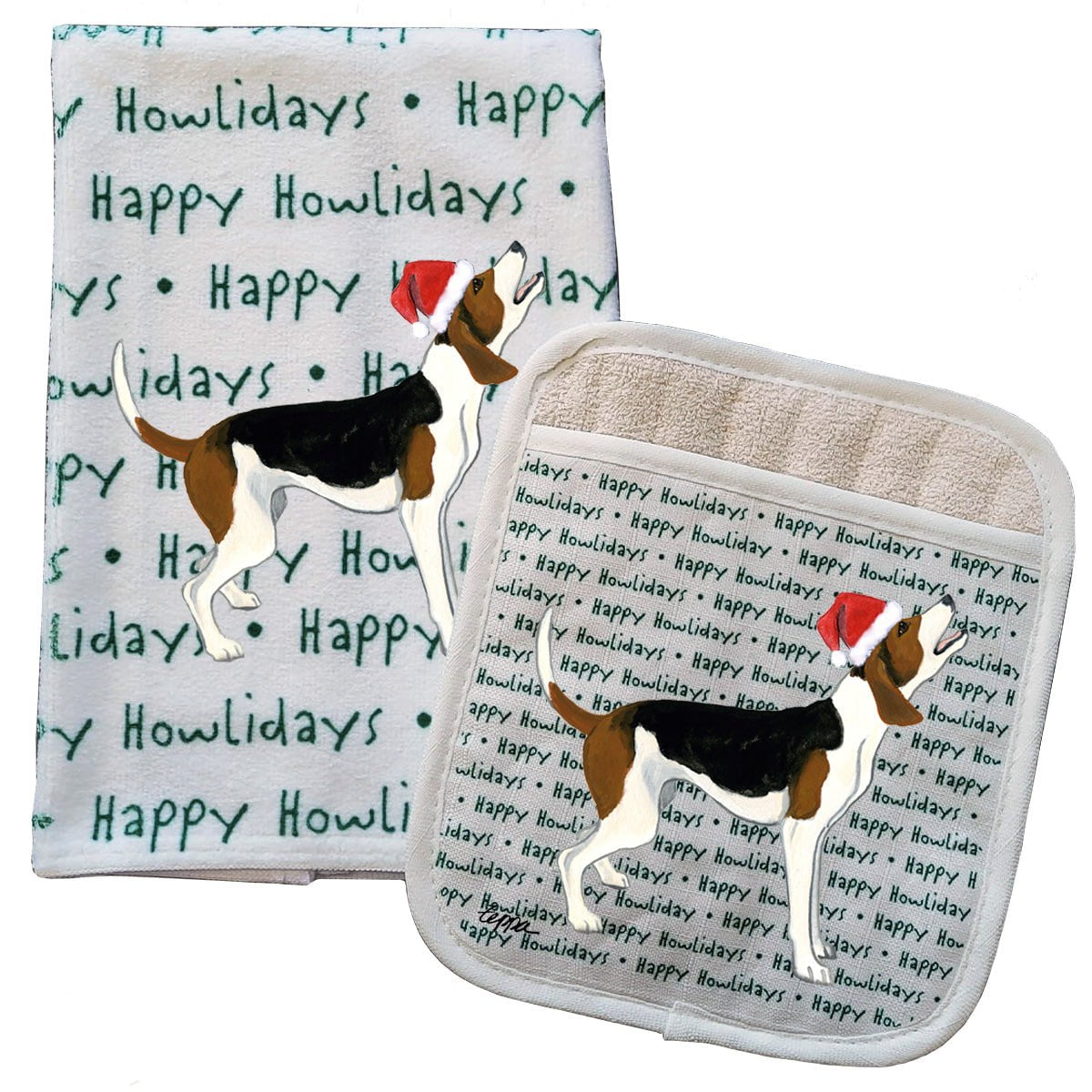 Treeing Walker Coonhound Kitchen Towel Pocket Mitt Set AKC Shop