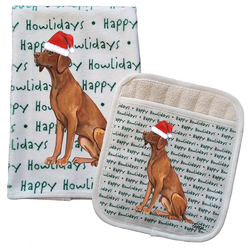 Vizsla Kitchen Towel & Pocket Mitt Set