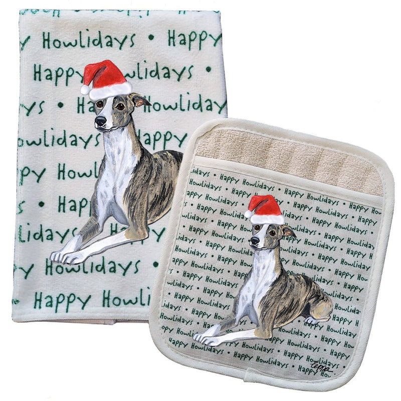 Whippet Kitchen Towel & Pocket Mitt Set