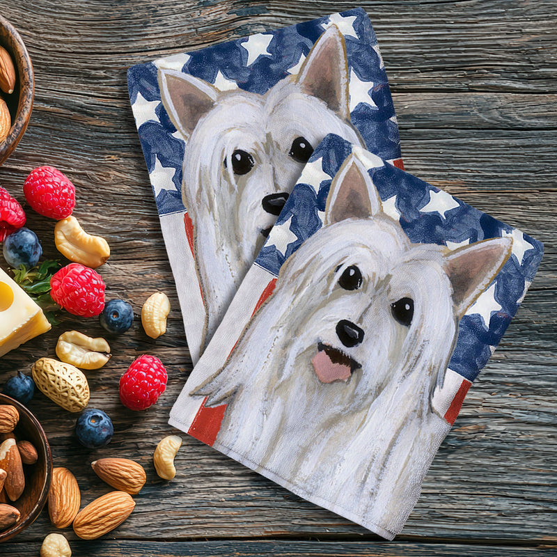 Chinese Crested Powderpuff  Americana Kitchen Towel Set