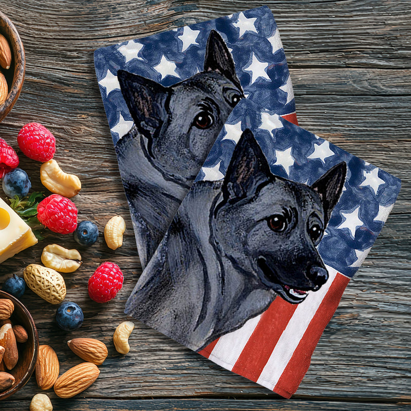 Norwegian Elkhound Americana Kitchen Towel Set