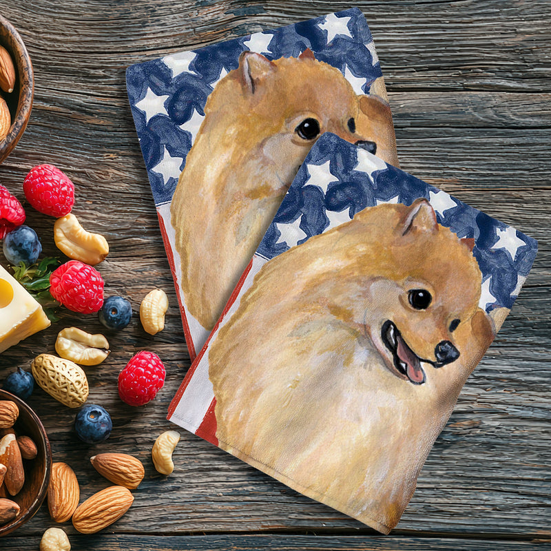 Pomeranian Americana Kitchen Towel Set
