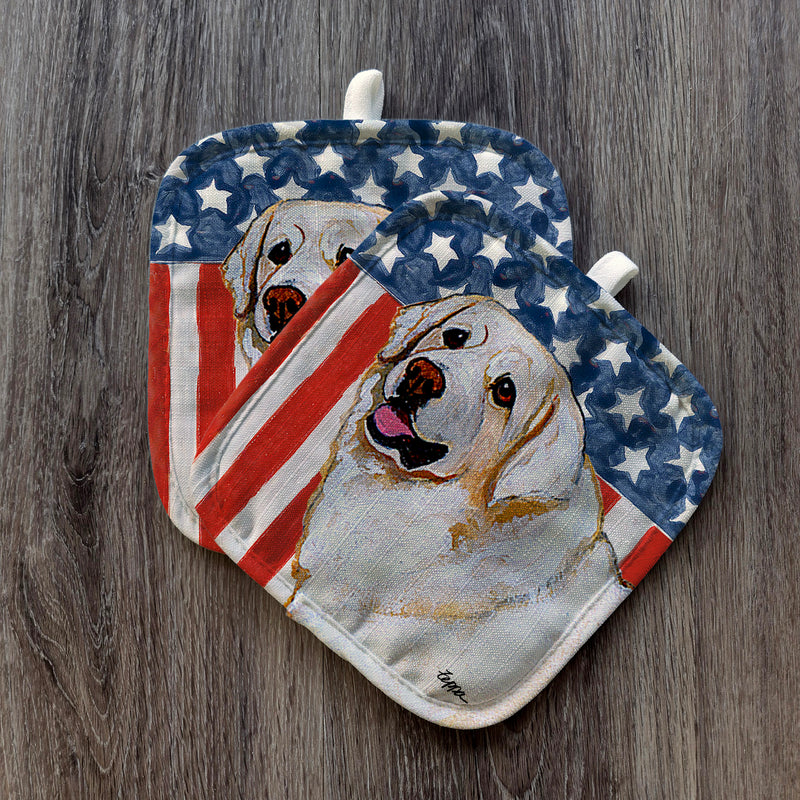 Kuvasz  Americana Pot Holder Set