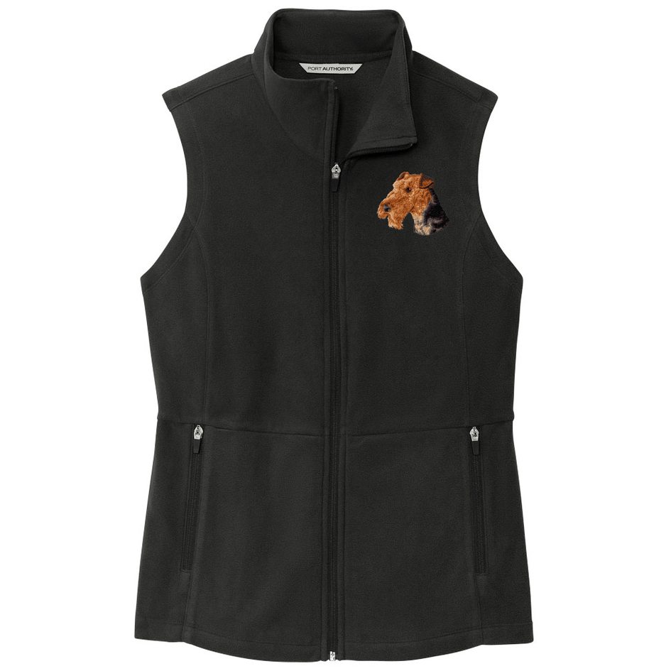 Airedale Terrier Embroidered Women's Fleece Vest