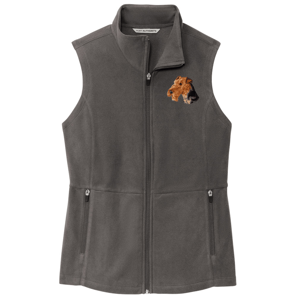Airedale Terrier Embroidered Women's Fleece Vest