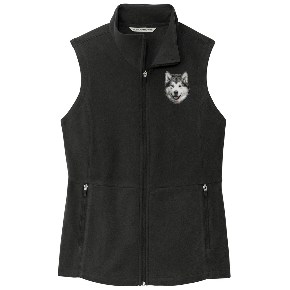 Alaskan Malamute Embroidered Women's Fleece Vest
