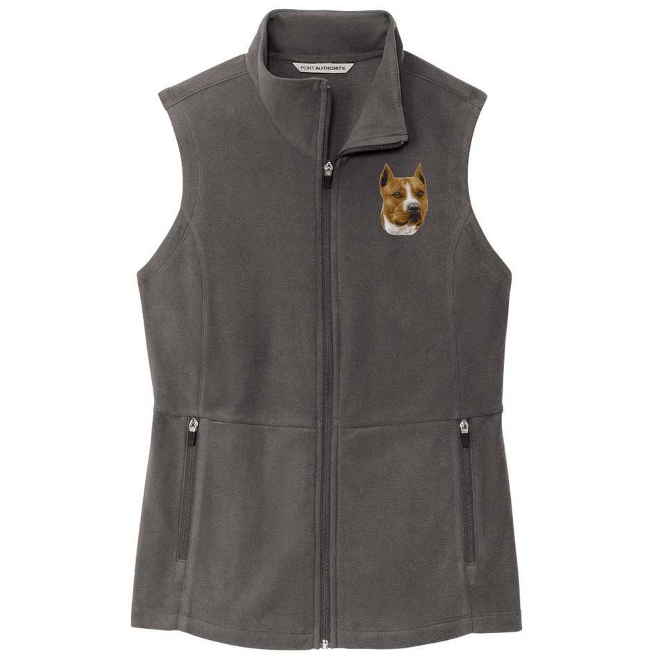 American Staffordshire Terrier Embroidered Women's Fleece Vest