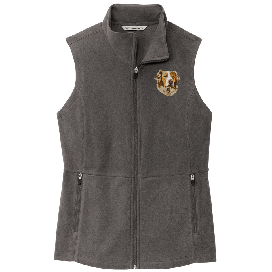 Australian Shepherd Embroidered Women's Fleece Vest