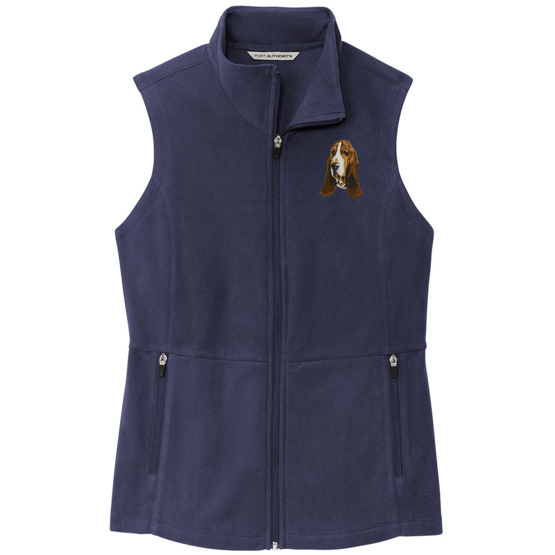 Basset Hound Embroidered Women's Fleece Vest