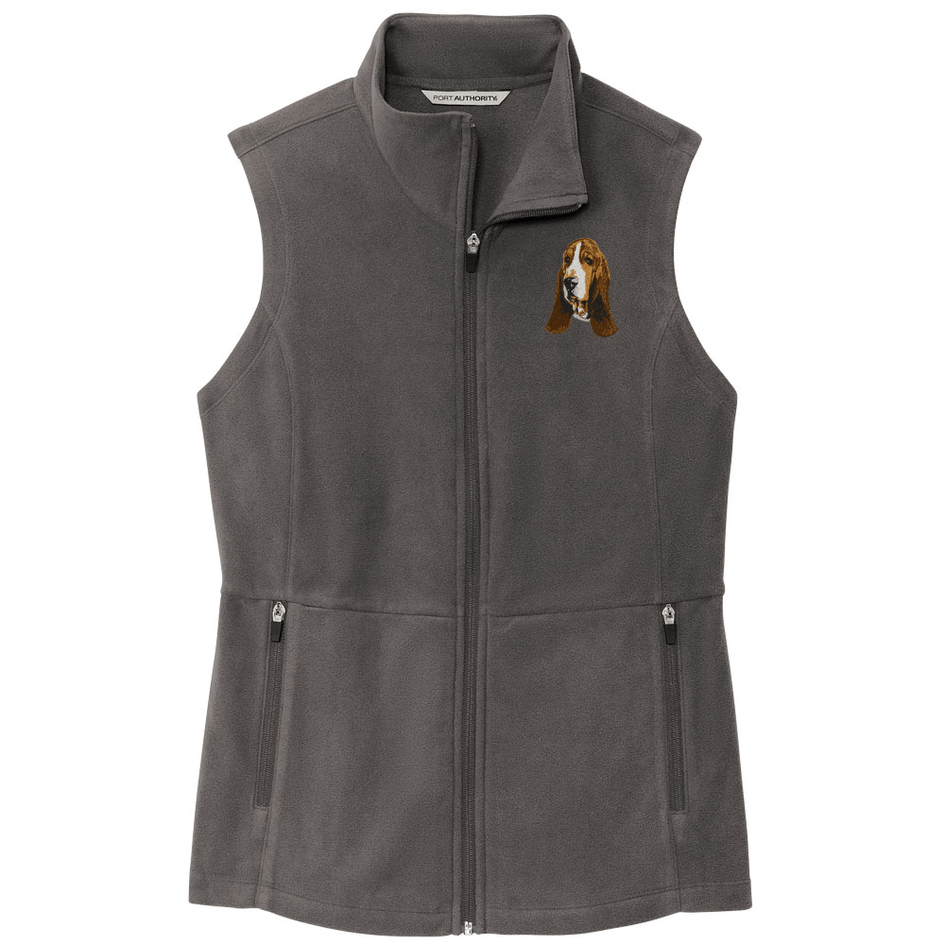 Basset Hound Embroidered Women's Fleece Vest