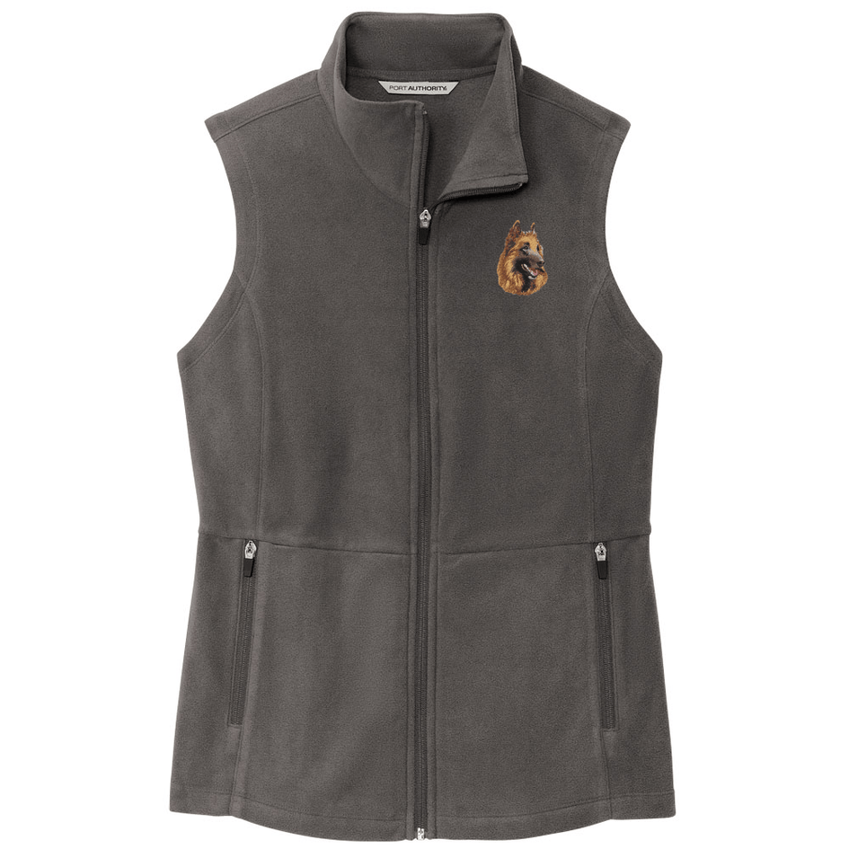 Belgian Tervuren Embroidered Women's Fleece Vest