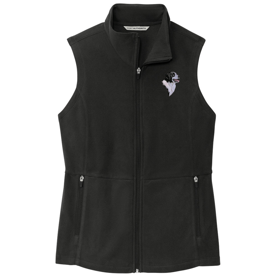 Border Collie Embroidered Women's Fleece Vest