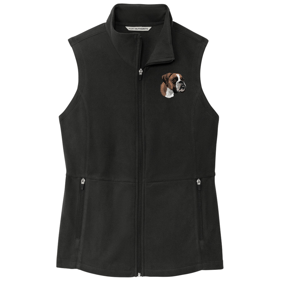 Boxer Embroidered Women's Fleece Vest