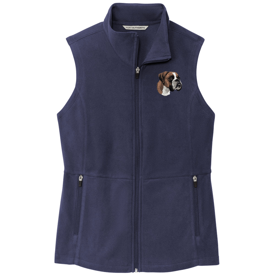 Boxer Embroidered Women's Fleece Vest