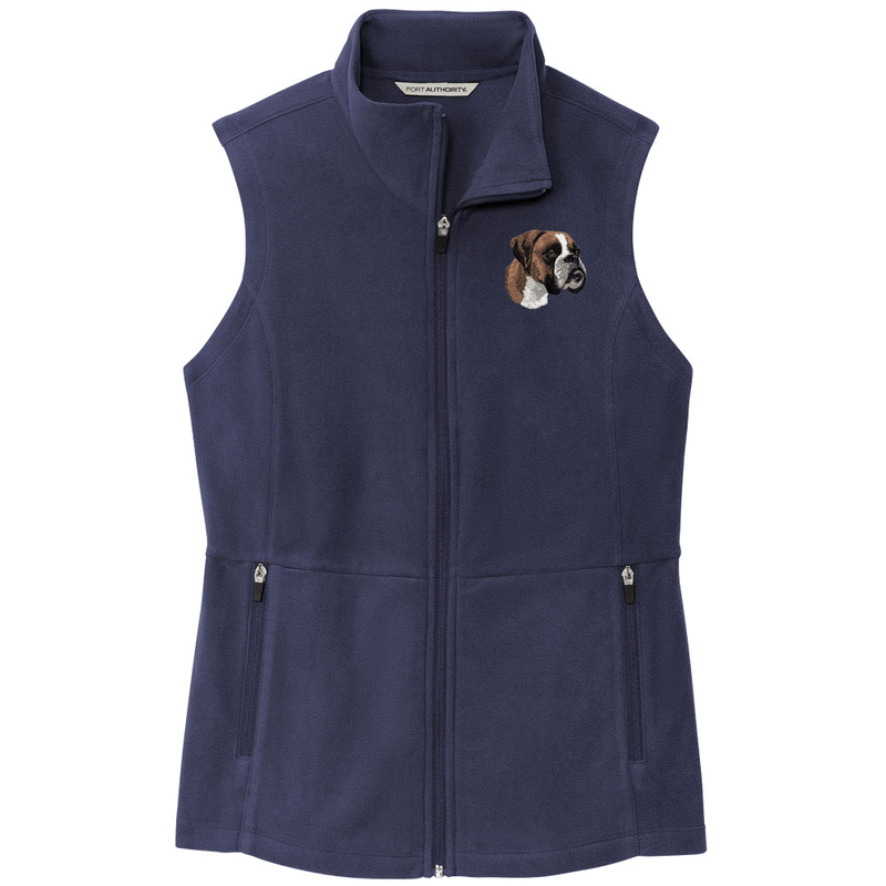 Boxer Embroidered Women's Fleece Vest