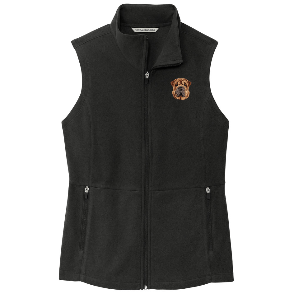 Chinese Shar-Pei Embroidered Women's Fleece Vest