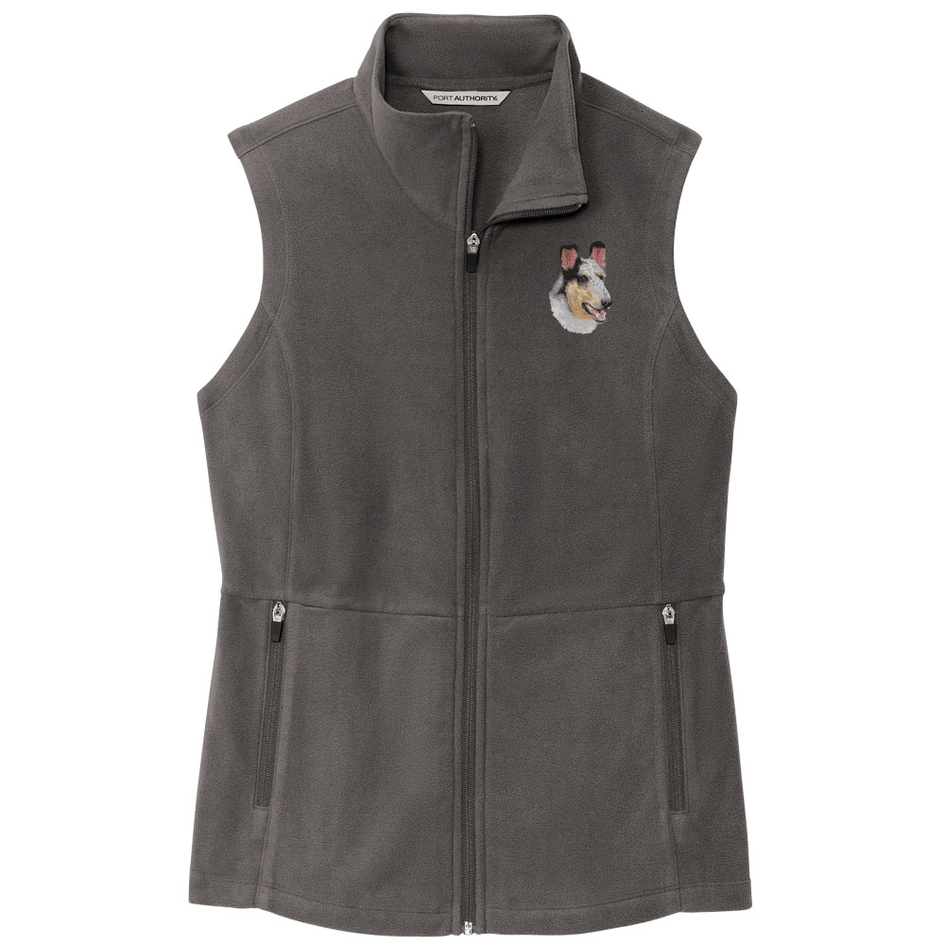 Collie Embroidered Women's Fleece Vest