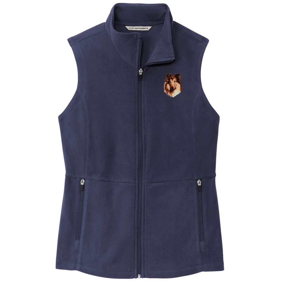 Collie Embroidered Women's Fleece Vest