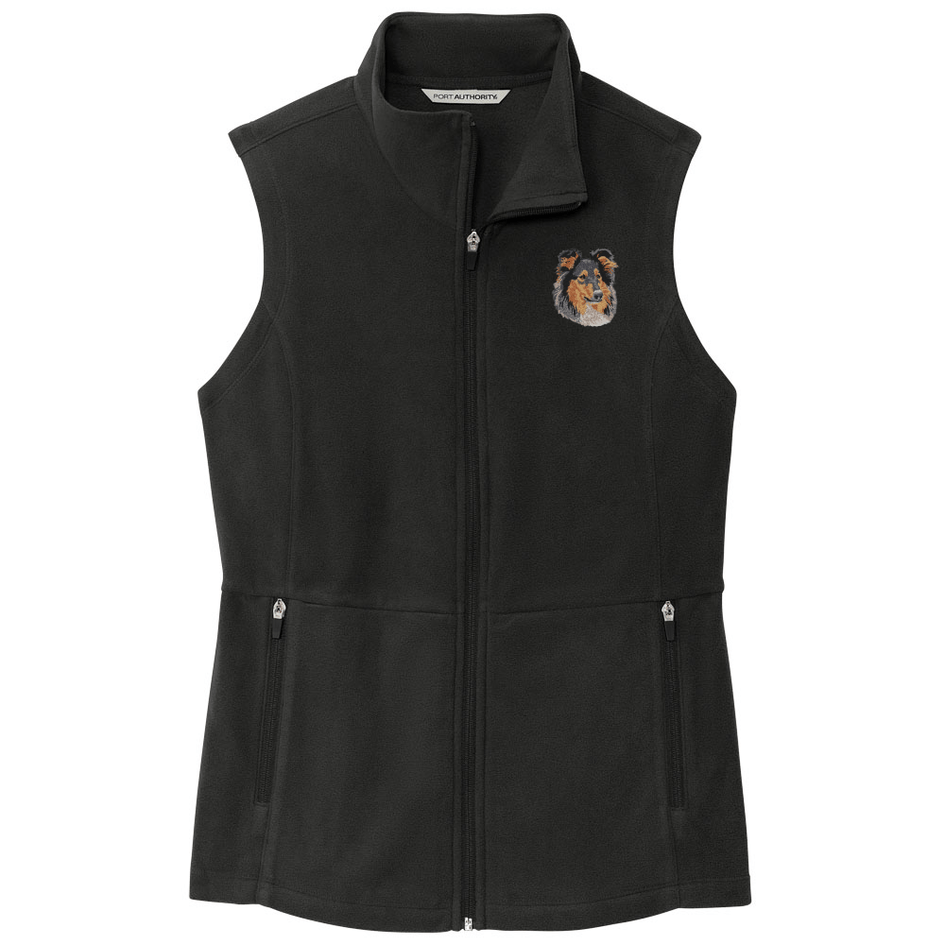Collie Embroidered Women's Fleece Vest
