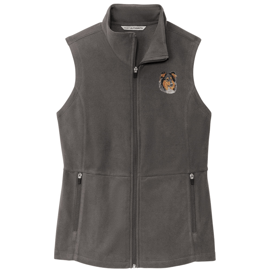 Collie Embroidered Women's Fleece Vest