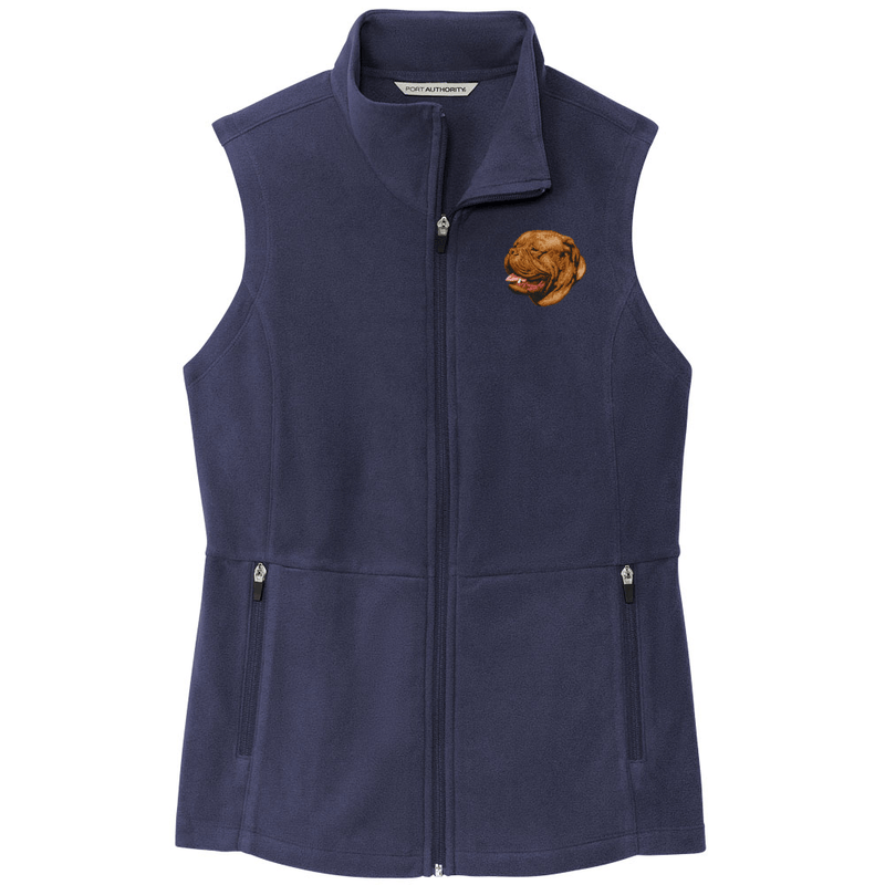 Dogue de Bordeaux Embroidered Women's Fleece Vest
